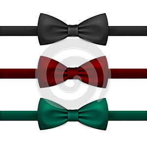 Vector Bow Tie Bowtie Set Isolated on White