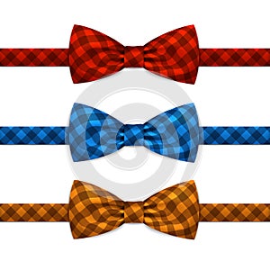 Vector Bow Tie Bowtie Set Isolated on White