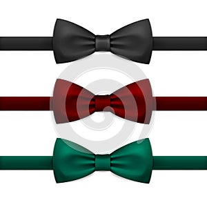 Vector Bow Tie Bowtie Set Isolated on White photo