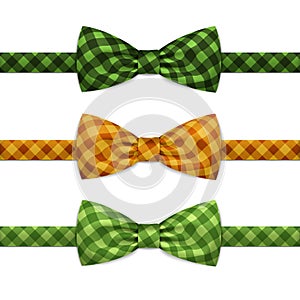Vector Bow Tie Bowtie Set Isolated on White