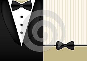 Vector bow tie tuxedo invitation design template