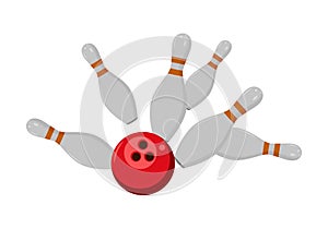 vector bowling pins and ball