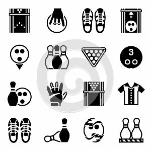 Vector Bowling, strike, game, sport, icon set