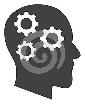 Vector Brain Gears Icon