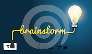 Vector brainstorm concept with creative light bulb