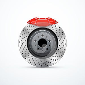 Vector brake disc with caliper. Car brakes