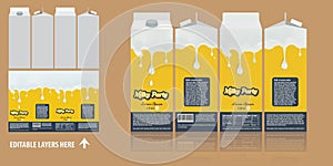 Vector Branding package design. Milky chocolate package box design template. Ready package design for milk drinks.
