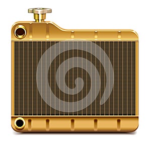 Vector Brass Car Radiator Icon