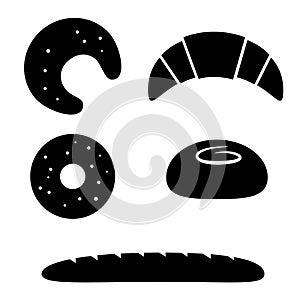 Vector bread icon set