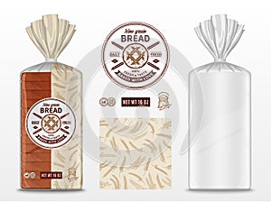 Vector bread package design template