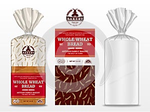 Vector bread package design template