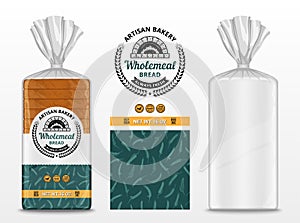 Vector bread packaging design template