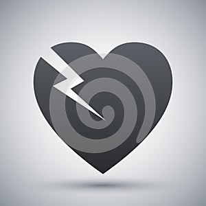 Vector break heart icon