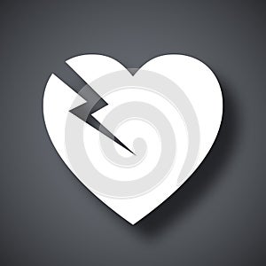 Vector break heart icon