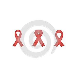 Vector Breast cancer awareness pink ribbon set on white background. stock illustration