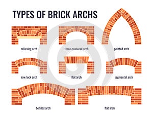 Vector brick icons in simple flat style