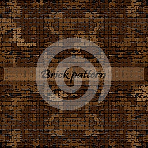 Vector brick wall, bricks are with a rough surface