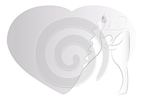 Vector bride and groom cartoon