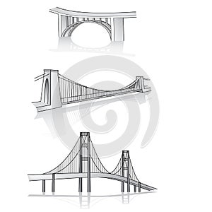 Vector bridge 3d illustration