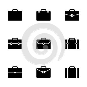 Vector briefcase icon set photo