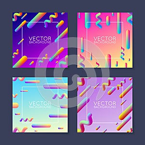 Vector bright abstract gradient placard design template - set of 4