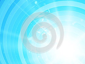 Vector bright blue rays background with circles