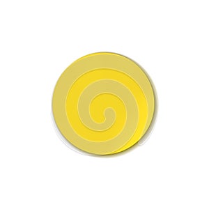 Vector bright yellow circle sticker isolated on white background, design element.