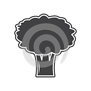 Vector broccoli icon. Element of Fruits and vegatables for mobile concept and web apps icon. Glyph, flat icon for website design