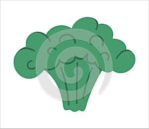 Vector broccoli on white background. Healthy food icon. Vegetable illustration. photo