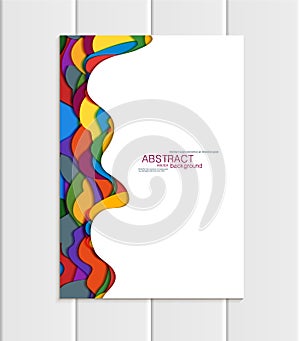 Vector brochure A5 or A4 format abstract uneven colorful shapes design element corporate style