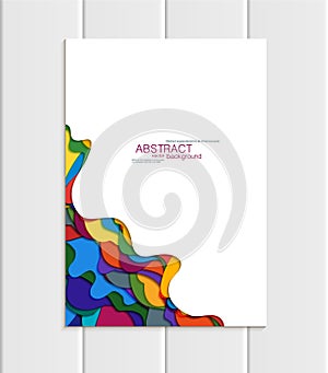 Vector brochure A5 or A4 format abstract uneven colorful shapes design element corporate style