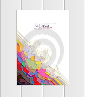 Vector brochure A5 or A4 format abstract uneven colorful shapes design element corporate style