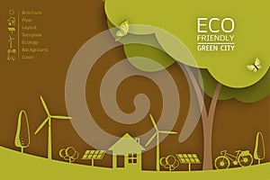 Vector Brochure Flyer Design Layout Template. Ecology Background