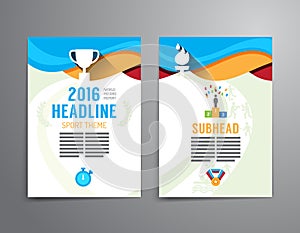 Vector brochure, flyer, magazine cover booklet poster design template.layout sport annual report A4 size.