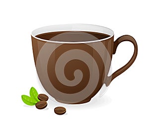 Vector brown cup of coffee