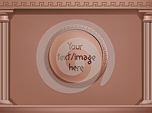 Vector brown greek style background, concept. You photo