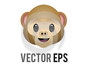 Vector brown see no evil monkey Face Mizaru icon