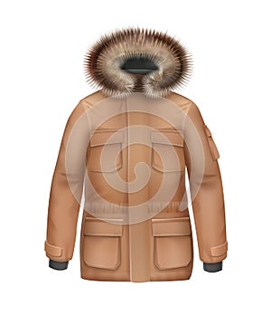 Brown winter coat photo
