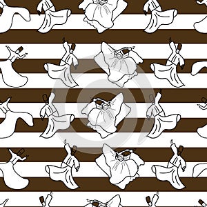 Vector Brown White Sufi dancers Dervish with stripes background pattern