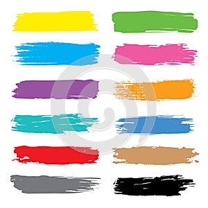 Vector Brush stroke Colorful vector hand drawn with ink