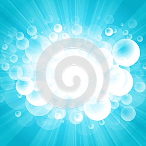 Vector : Bubble with blue sky background