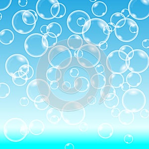 Vector Bubbles on Blue Background.