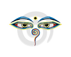 Vector buddha eyes on white background