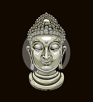 Vector buddha head