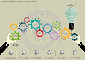 Vector bulb concept ideas to drive business success backlash flat design