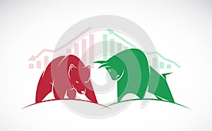 Vector of bull and bear symbols of stock market trends.