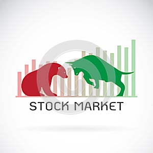 Vector of bull and bear symbols of stock market trends.