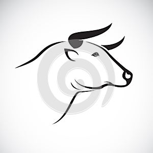 Vector of bull head design on white background, Animal