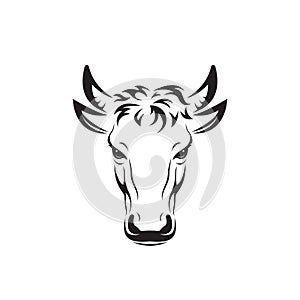 Vector of bull head design on white background. Easy editable layered vector illustration. Wild Animals