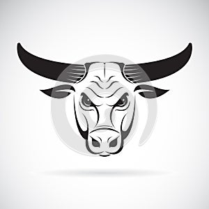 Vector of a bull head on a white background. Wild Animals